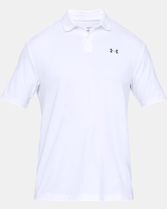 Herren UA Performance strukturiertes Poloshirt, White, pdpMainDesktop image number 4